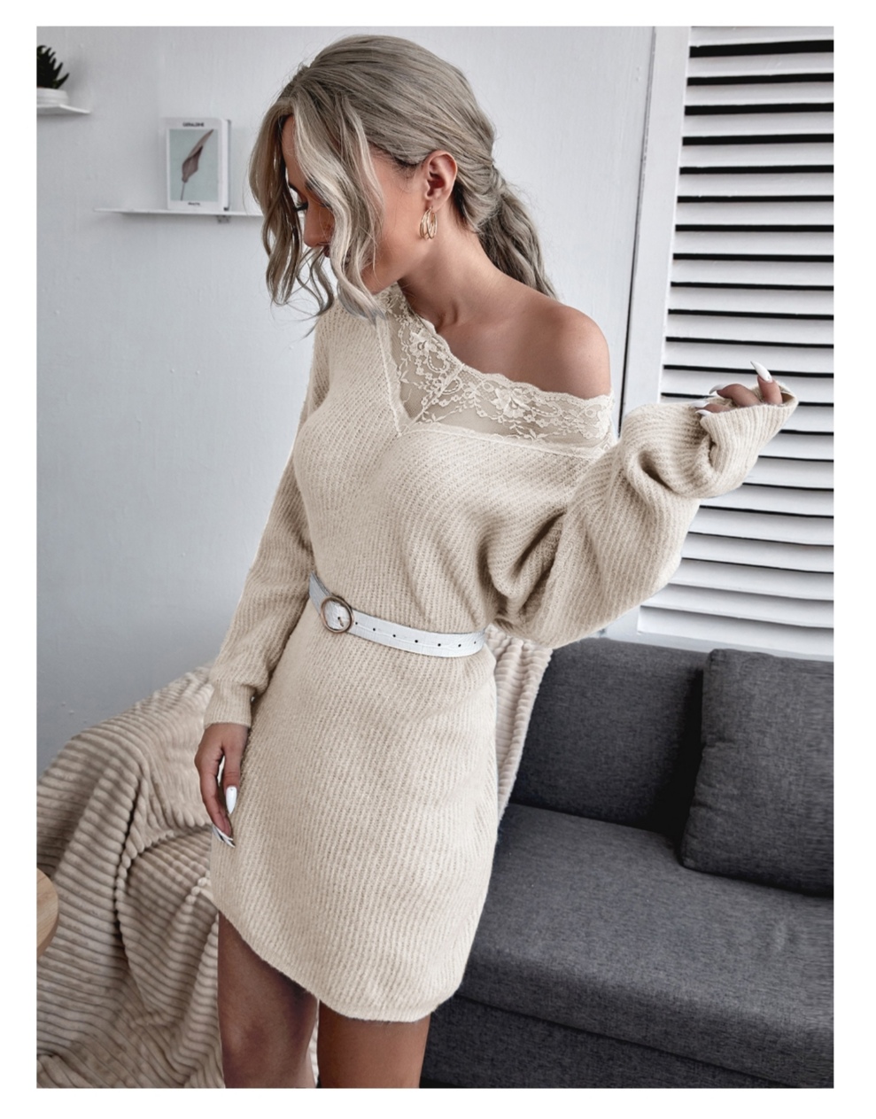 The Fiona dress beige - LoveModernVintage